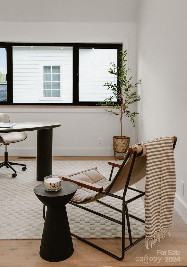 office featuring light wood-type flooring