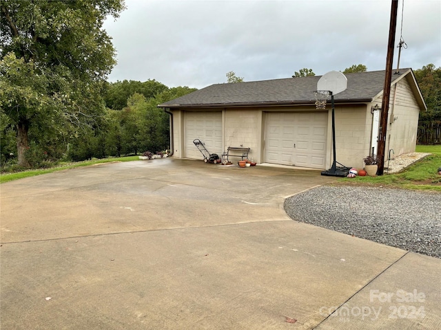 view of garage