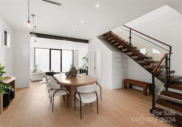 dining area featuring light hardwood / wood-style floors