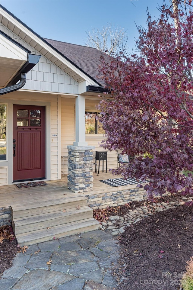 property entrance with a porch