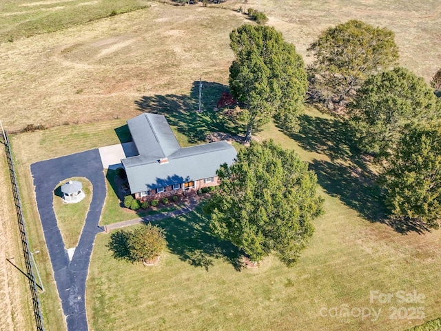 aerial view with a rural view