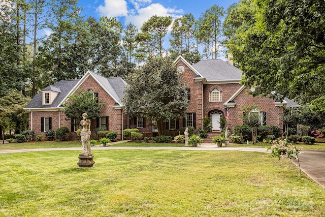 view of property featuring a front lawn