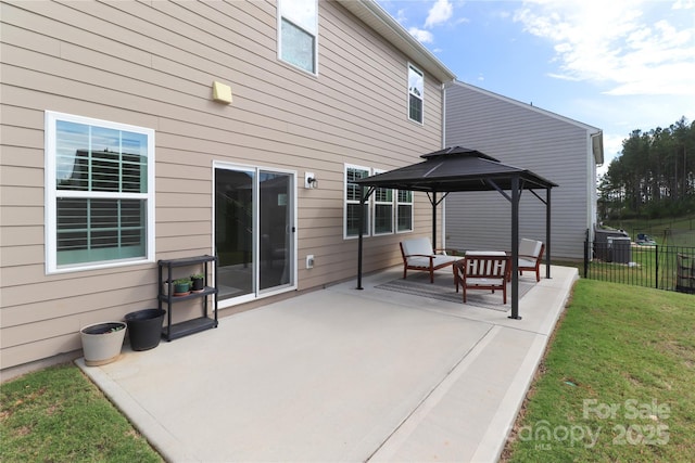 view of patio / terrace with a gazebo