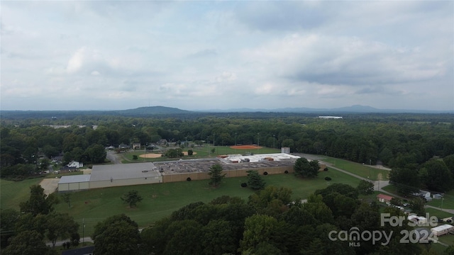 aerial view with a mountain view