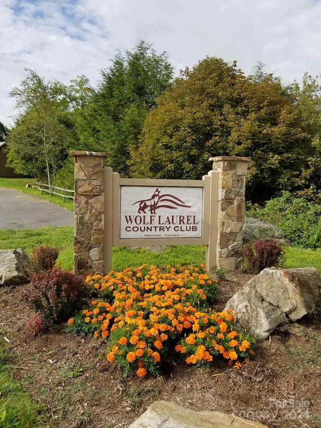 view of community sign