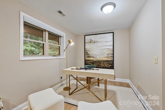 office featuring light hardwood / wood-style floors