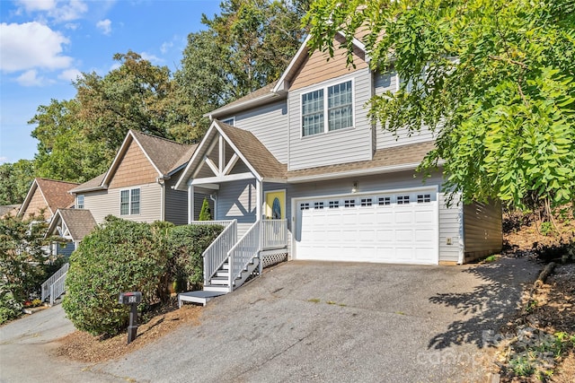 view of front facade with a garage