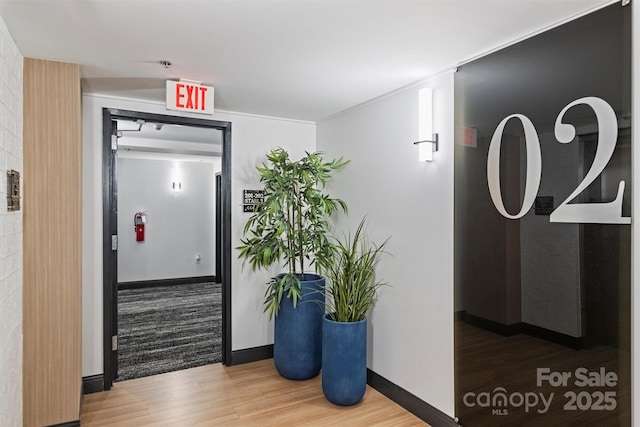 corridor featuring hardwood / wood-style flooring