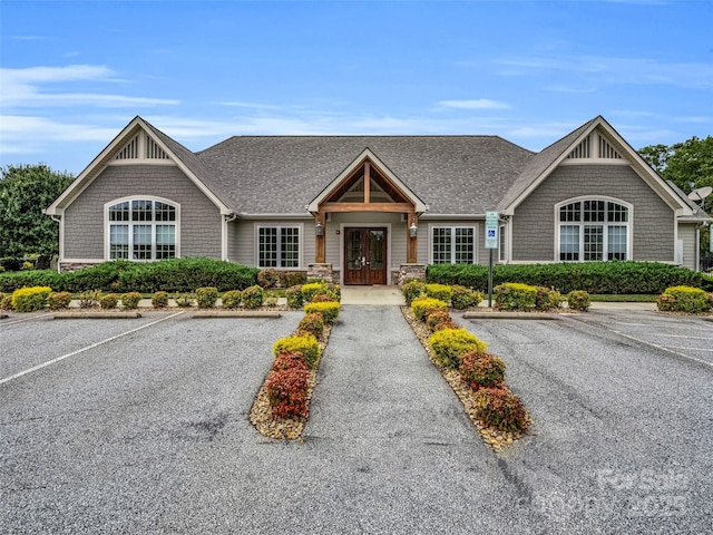 view of front facade featuring french doors