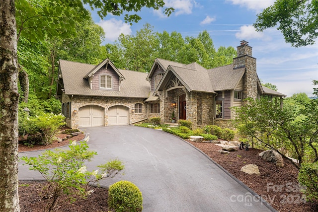 view of front of house with a garage