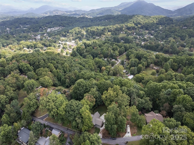 bird's eye view featuring a mountain view