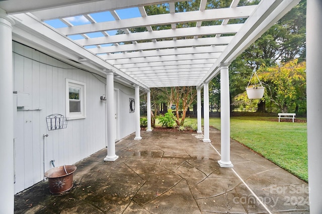 view of patio with a pergola