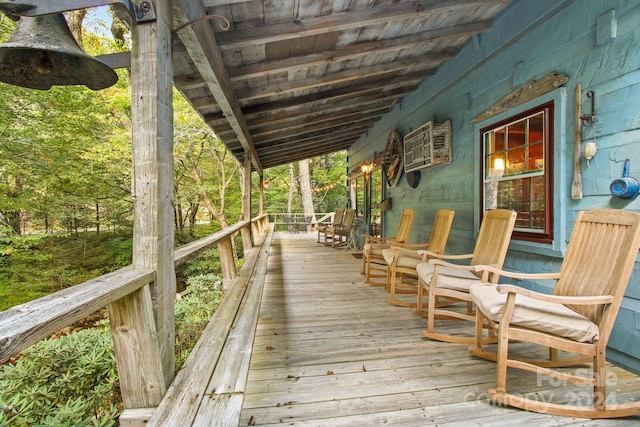 wooden deck with a porch