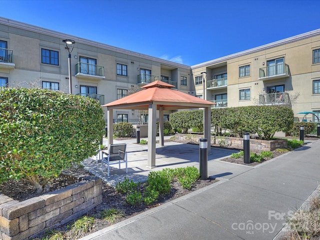 view of community with a gazebo