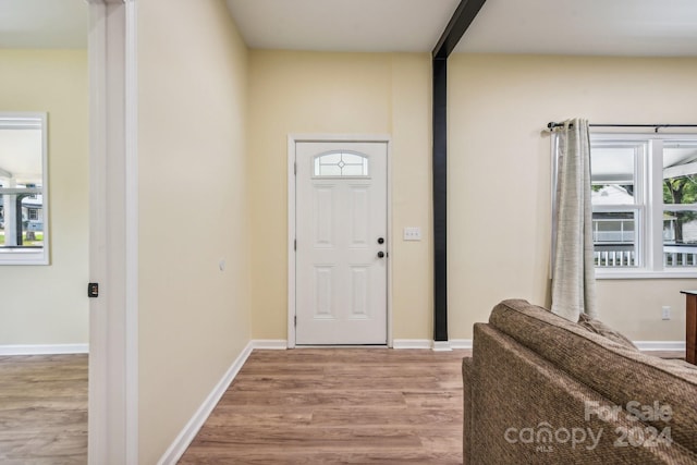 entryway featuring light hardwood / wood-style flooring