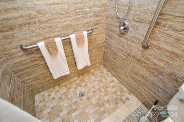 room details featuring a tile shower