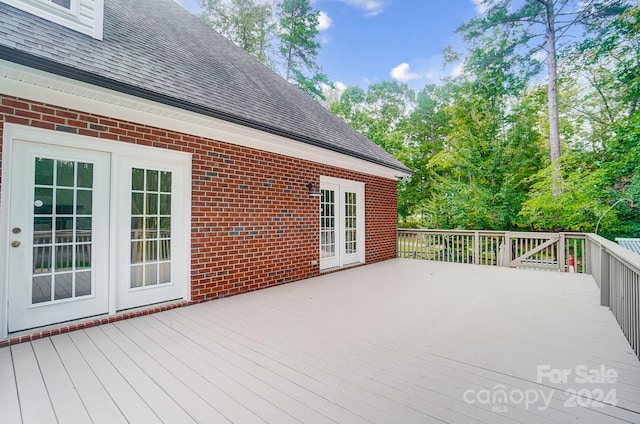 deck featuring french doors