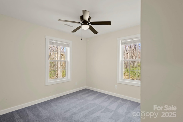 117 Hibriten Mountain Rd SE, Lenoir, NC 28645 - unfurnished room featuring visible vents, baseboards, a healthy amount of sunlight, and carpet flooring