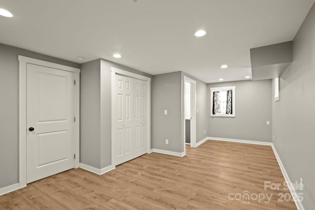 117 Hibriten Mountain Rd SE, Lenoir, NC 28645 - below grade area with light wood finished floors, recessed lighting, and baseboards