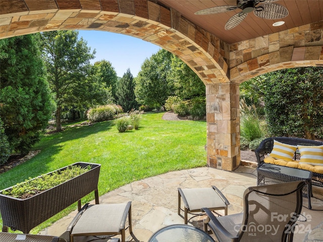 4 Windelsham Way, Arden, NC 28704 - view of patio featuring ceiling fan