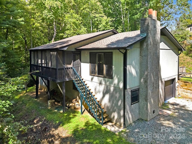 view of home's exterior featuring a garage