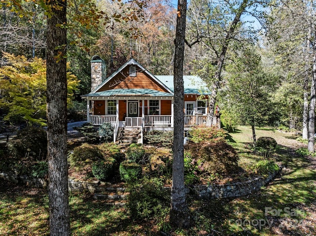 view of front of property with a porch