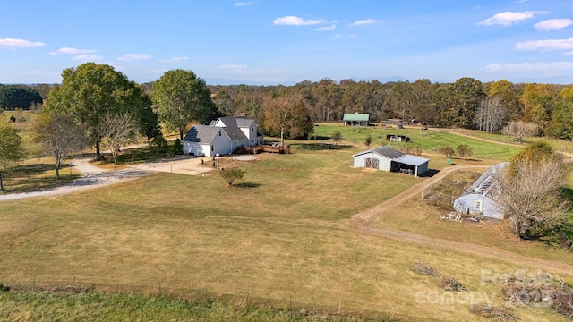 bird's eye view featuring a rural view