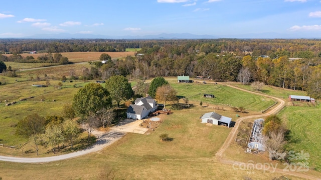 drone / aerial view featuring a rural view