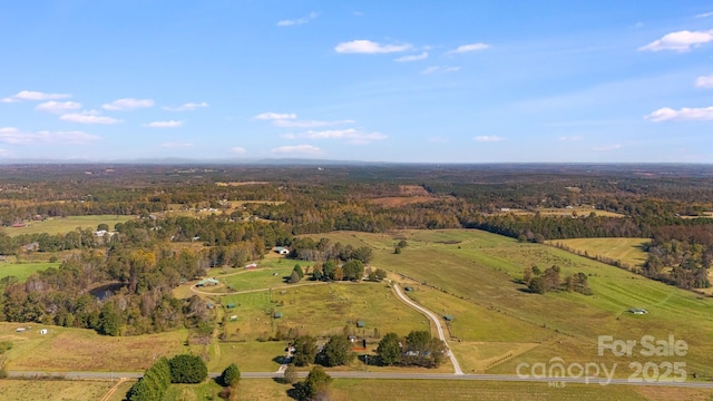 aerial view featuring a rural view