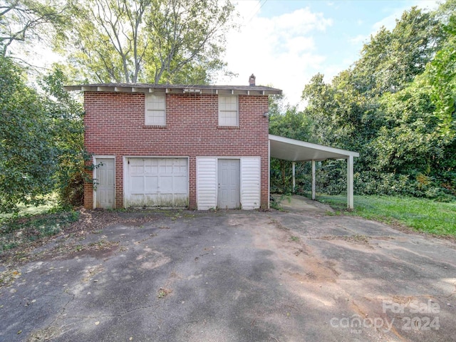 view of garage