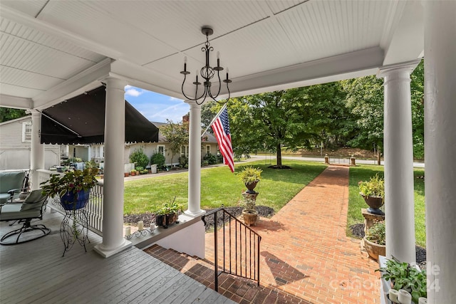 404 Avery Ave, Morganton, NC 28655 - porch featuring a yard