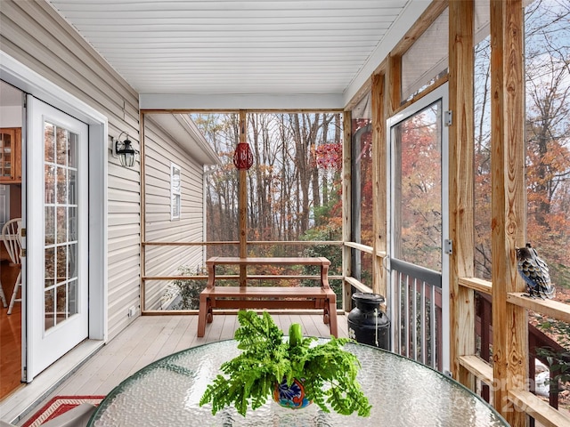 view of sunroom