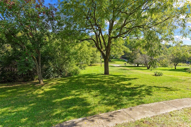 view of home's community featuring a lawn