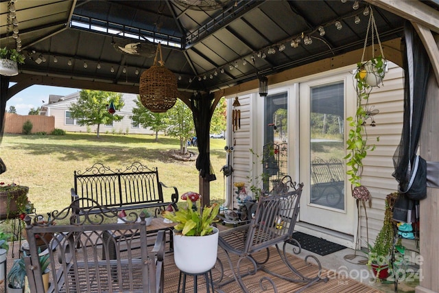 view of patio / terrace featuring a gazebo