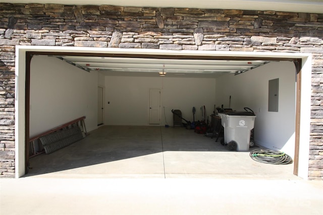 garage with electric panel