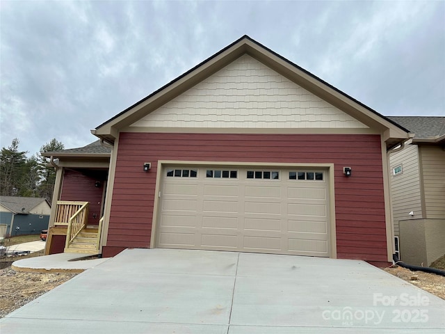 view of garage