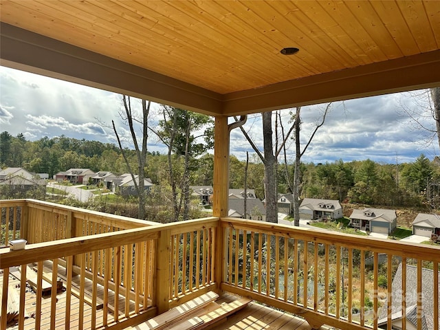 deck featuring a residential view