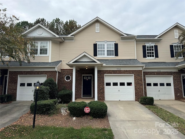 view of front of house with a garage