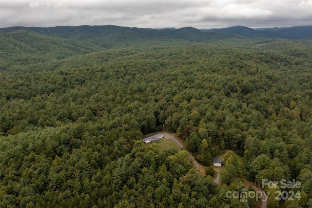 drone / aerial view with a mountain view