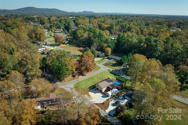 aerial view featuring a mountain view