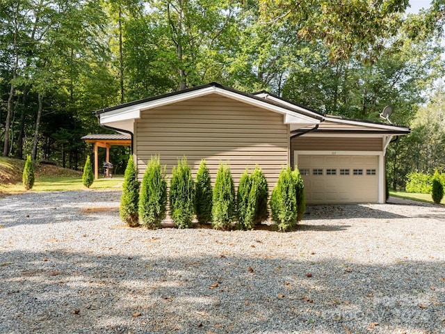 view of garage