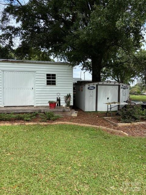 view of shed