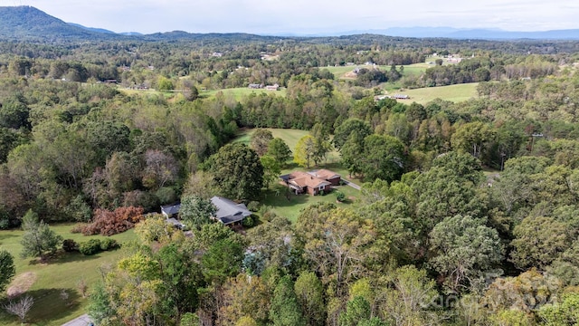 bird's eye view featuring a mountain view