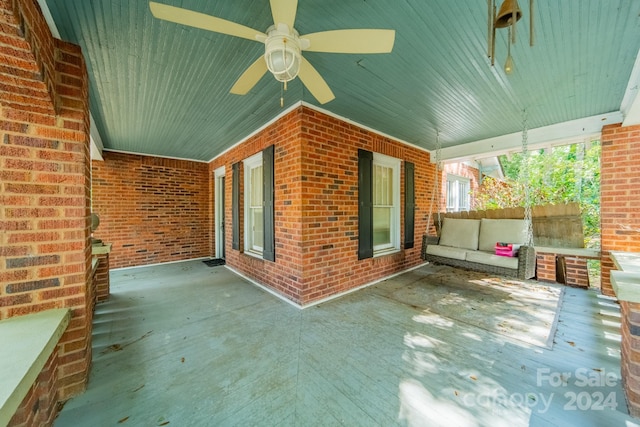 view of patio / terrace with ceiling fan