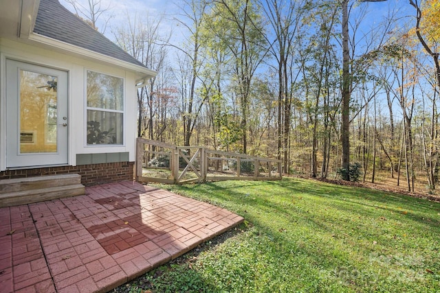 view of yard with a patio