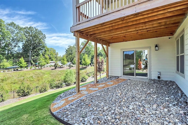 view of patio / terrace with a balcony