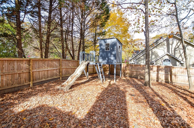 view of yard featuring a playground