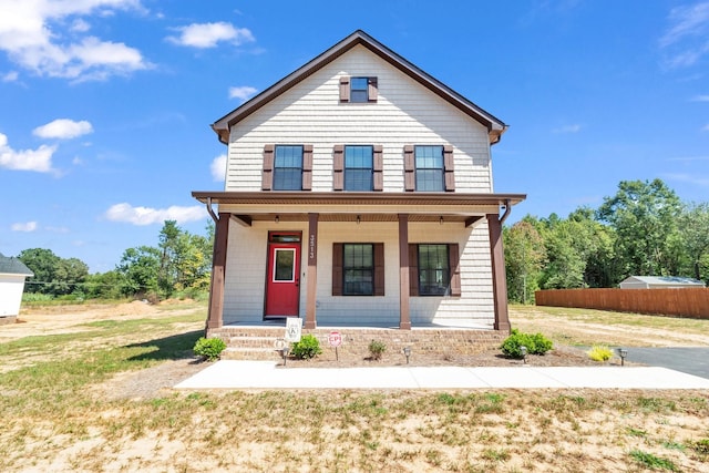 view of front of property featuring a porch