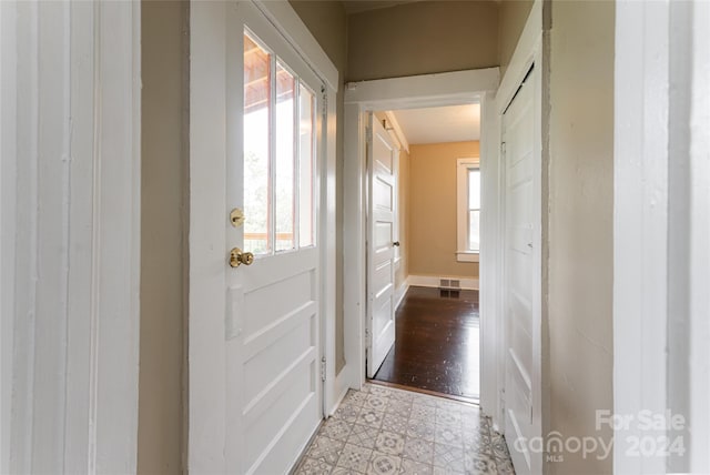 doorway featuring light hardwood / wood-style flooring