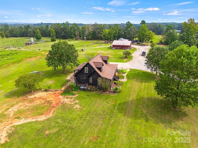 drone / aerial view featuring a rural view